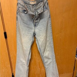 Topshop Light Blue Straight Leg Jeans